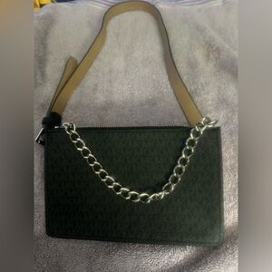 Women's Black MK signature Logo Belt Bag with silver chain 
NWOT